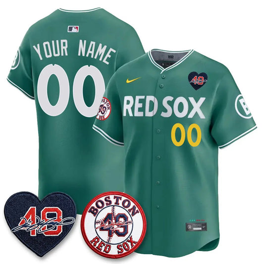 Boston Red Sox Tim Wakefield Memorial Patch Vaper Premier Limited Custom Jersey - All Stitched