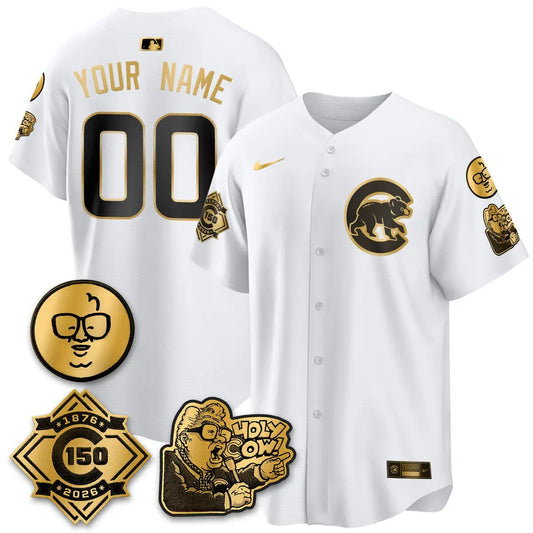 Chicago Cubs 150th Anniversary Harry Caray Holy Cow Vapor Premier Limited Custom Jersey - All Stitched V3