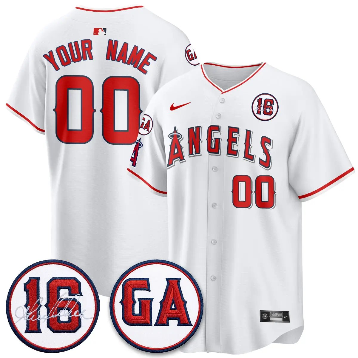 Los Angeles Angels Garret Anderson Tribute Patch Vapor Custom Jersey - All Stitched V1