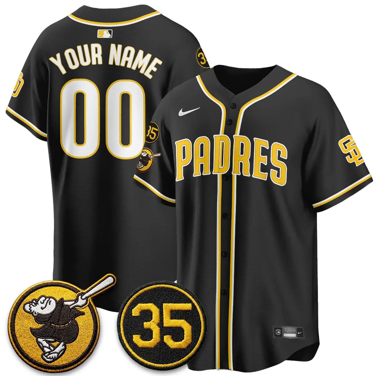 San Diego Padres 2026 Black Out Style Limited Vapor Custom Jersey - All Stitched