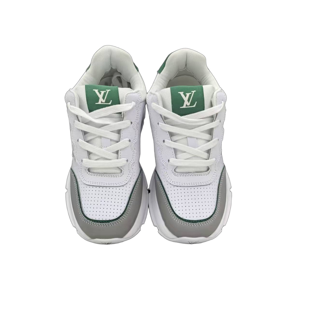 Luxury Lou Paris Classic Trainers Green White Shoes Sneakers