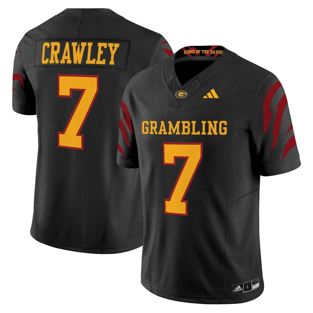 Myles Crawley Jersey #7 Grambling Tigers 2025 Vapor Limited Stitched Black
