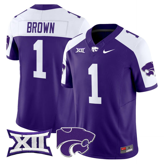 Jayce Brown Jersey #1 Kansas State Wildcats 2025 Limited Stitched Purple Alternate