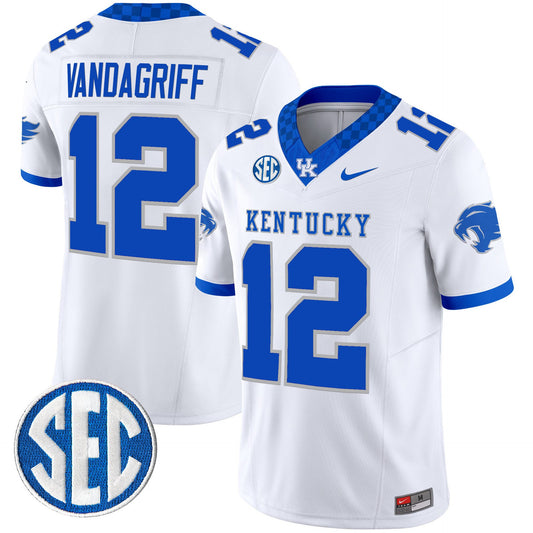 Brock Vandagriff Jersey #12 Kentucky Wildcats 2025 Limited Stitched White