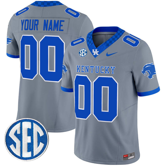 Custom Kentucky Wildcats Jersey Name, Number 2025 Limited Stitched Gray