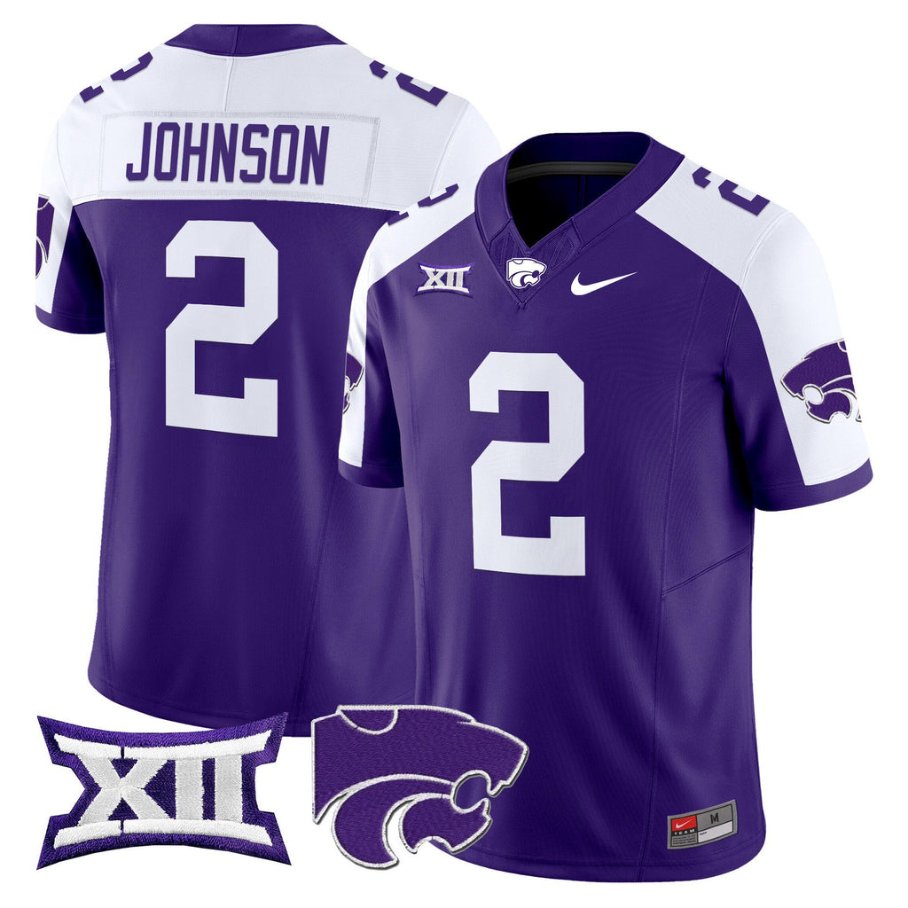 Avery Johnsonn Jersey #2 Kansas State Wildcats 2025 Limited Stitched Purple Alter