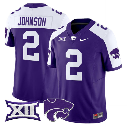 Avery Johnsonn Jersey #2 Kansas State Wildcats 2025 Limited Stitched Purple Alter