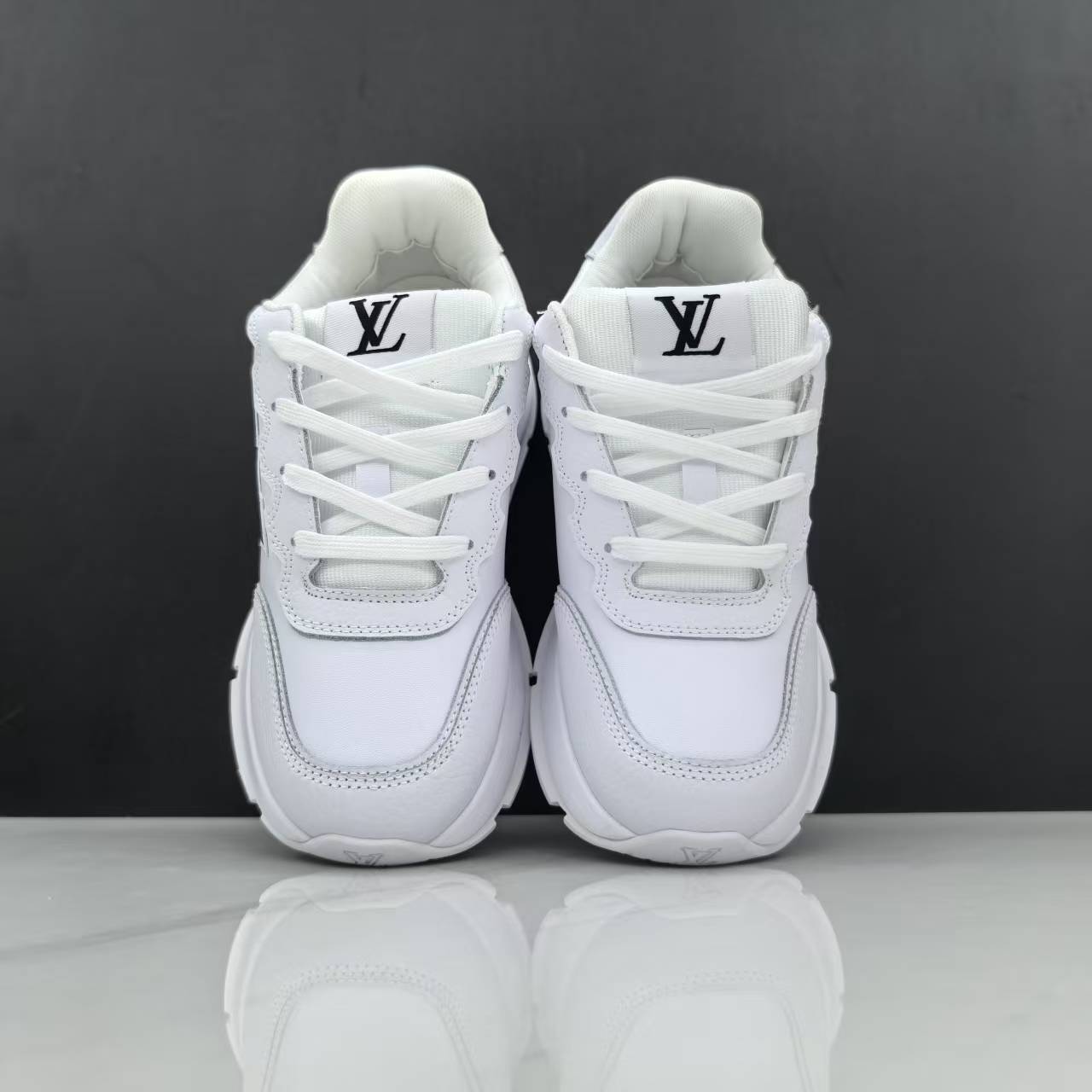 Luxury Lou Paris Classic Trainers White Black Shoes Sneakers