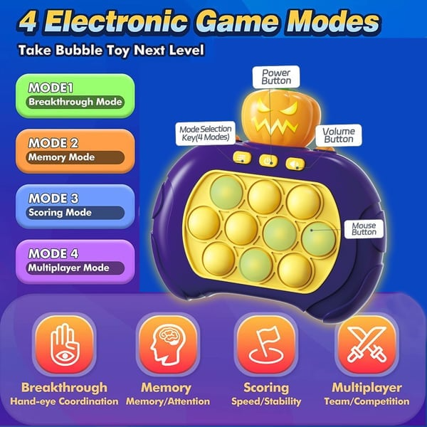 Quick Push Bubble Game, Pop Bubble Fidget Game Toy, Fast Push Popping Game Toys for Kids