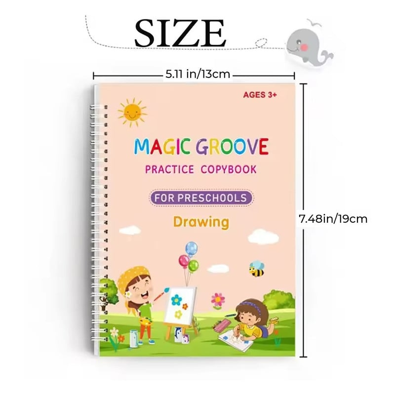 Children’s Magic Copybooks, Handwriting Practice for Kids (Set of 4 Books)