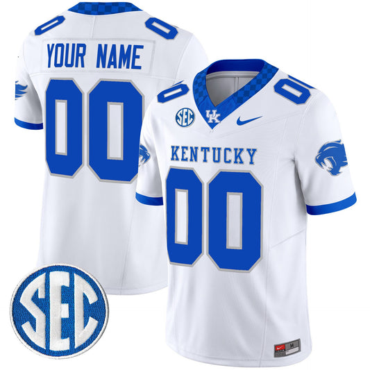 Custom Kentucky Wildcats Jersey Name, Number 2025 Limited Stitched White
