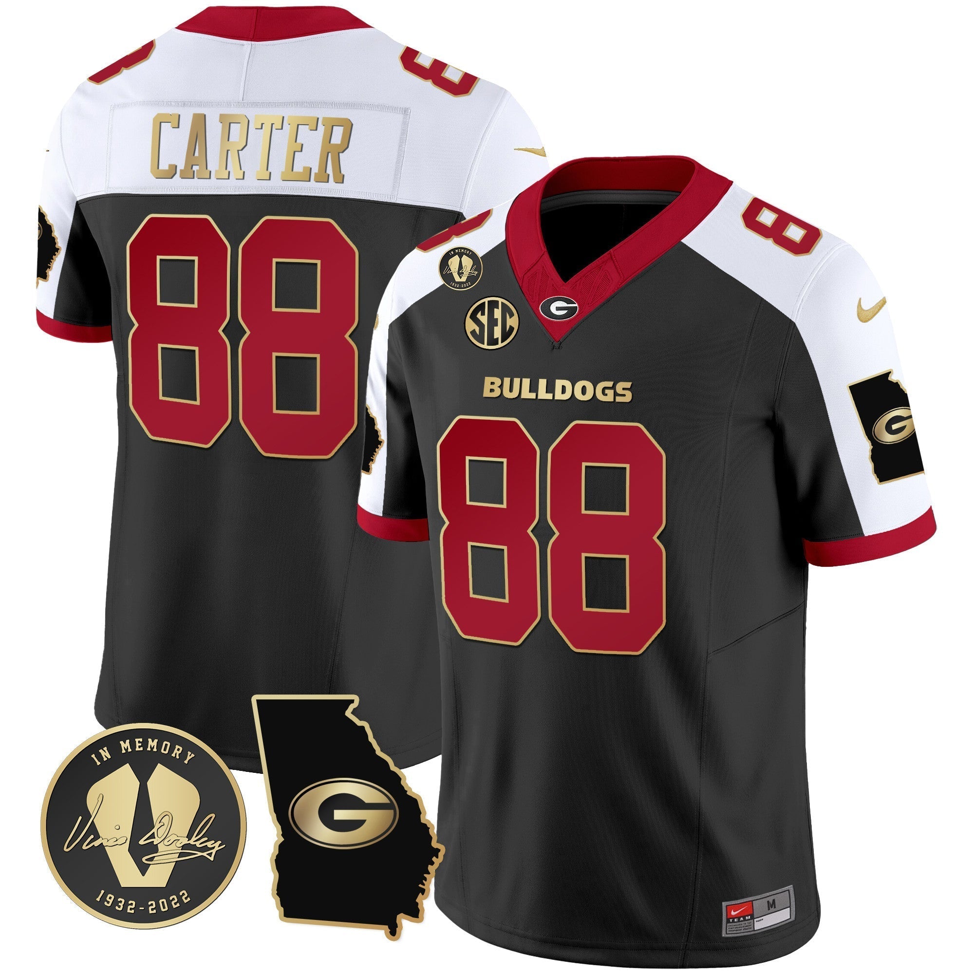 Men Georgia Bulldogs 2024 Vapor Jersey V3 - Georgia Map - All Stitched