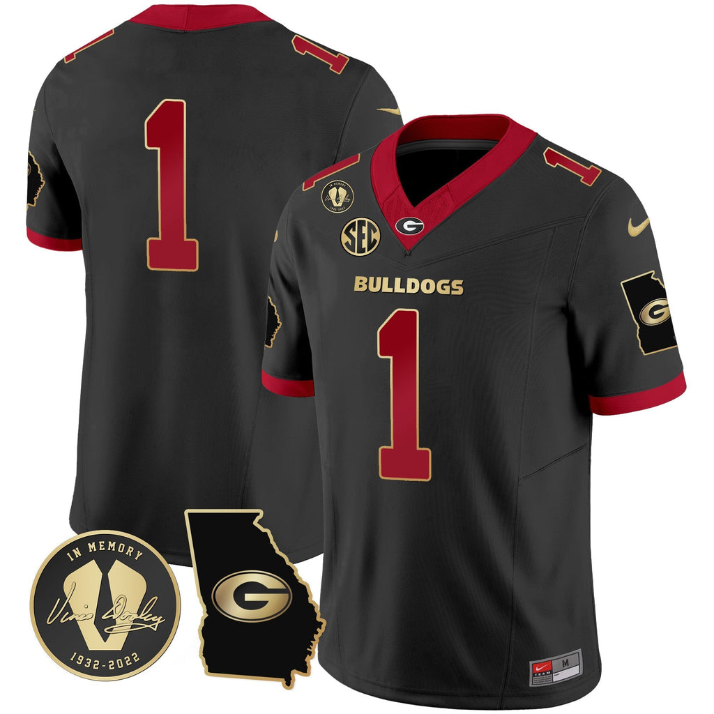 Men Georgia Bulldogs 2024 Vapor Jersey V3 - Georgia Map - All Stitched