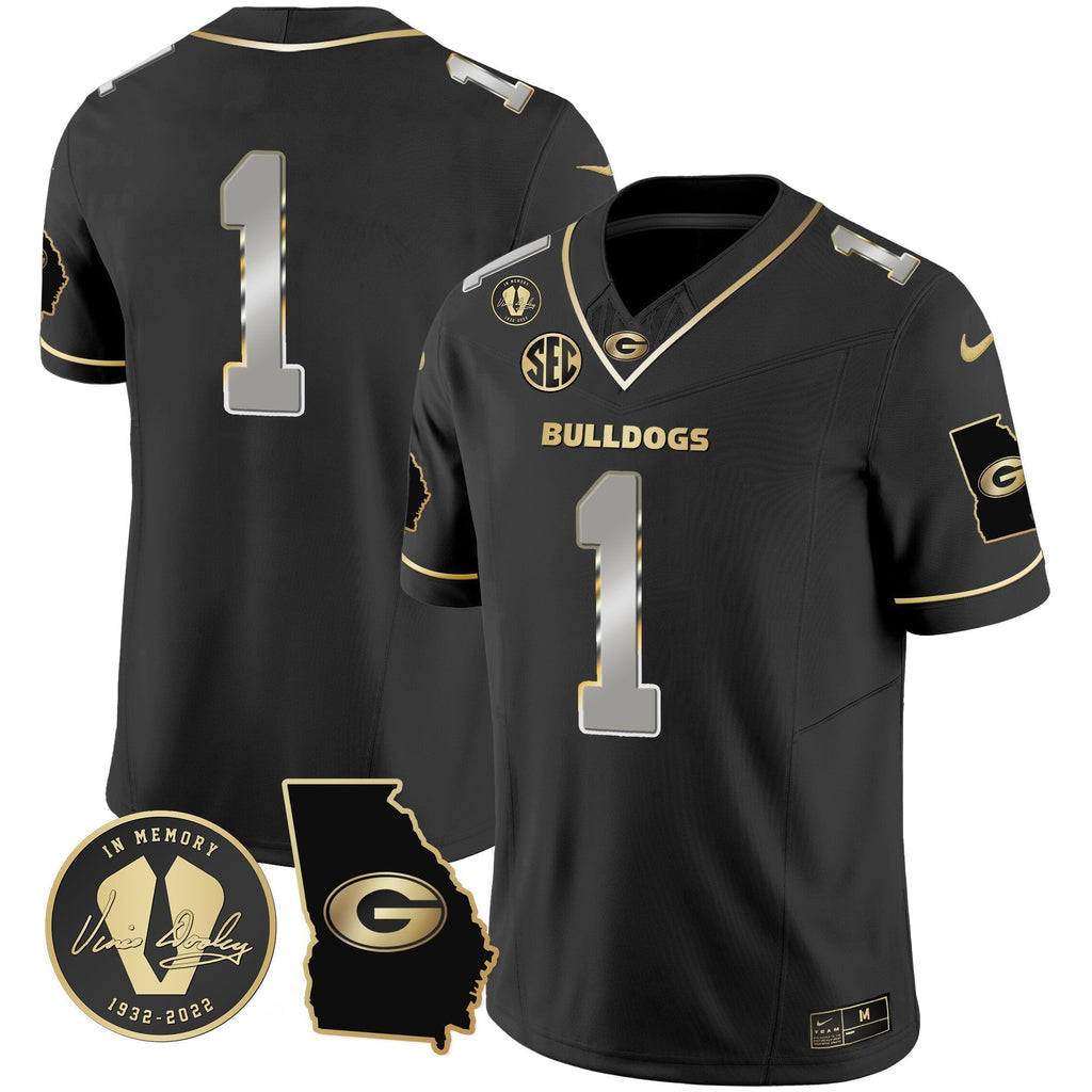 Men Georgia Bulldogs 2024 Vapor Jersey V3 - Georgia Map - All Stitched