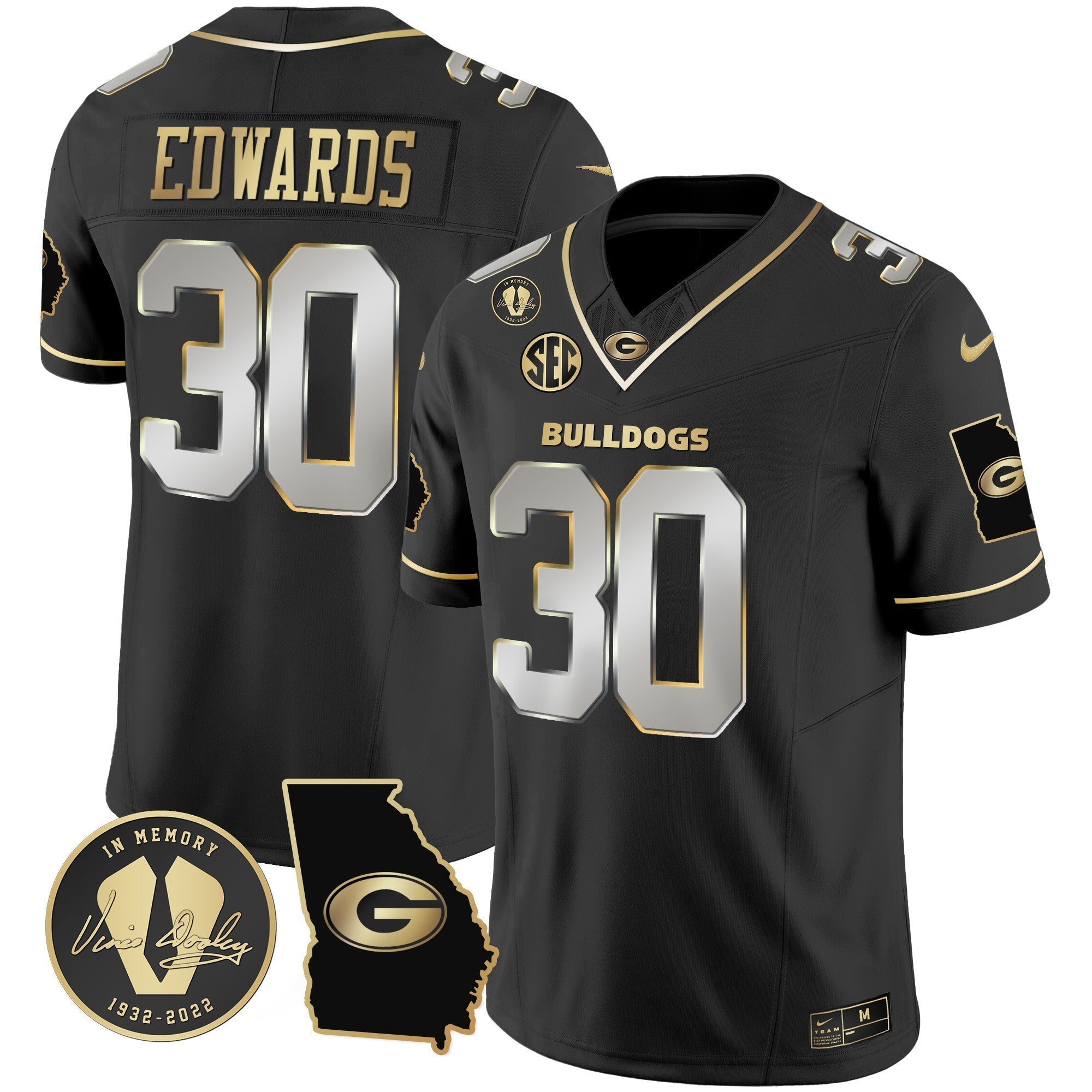 Men Georgia Bulldogs 2024 Vapor Jersey V3 - Georgia Map - All Stitched