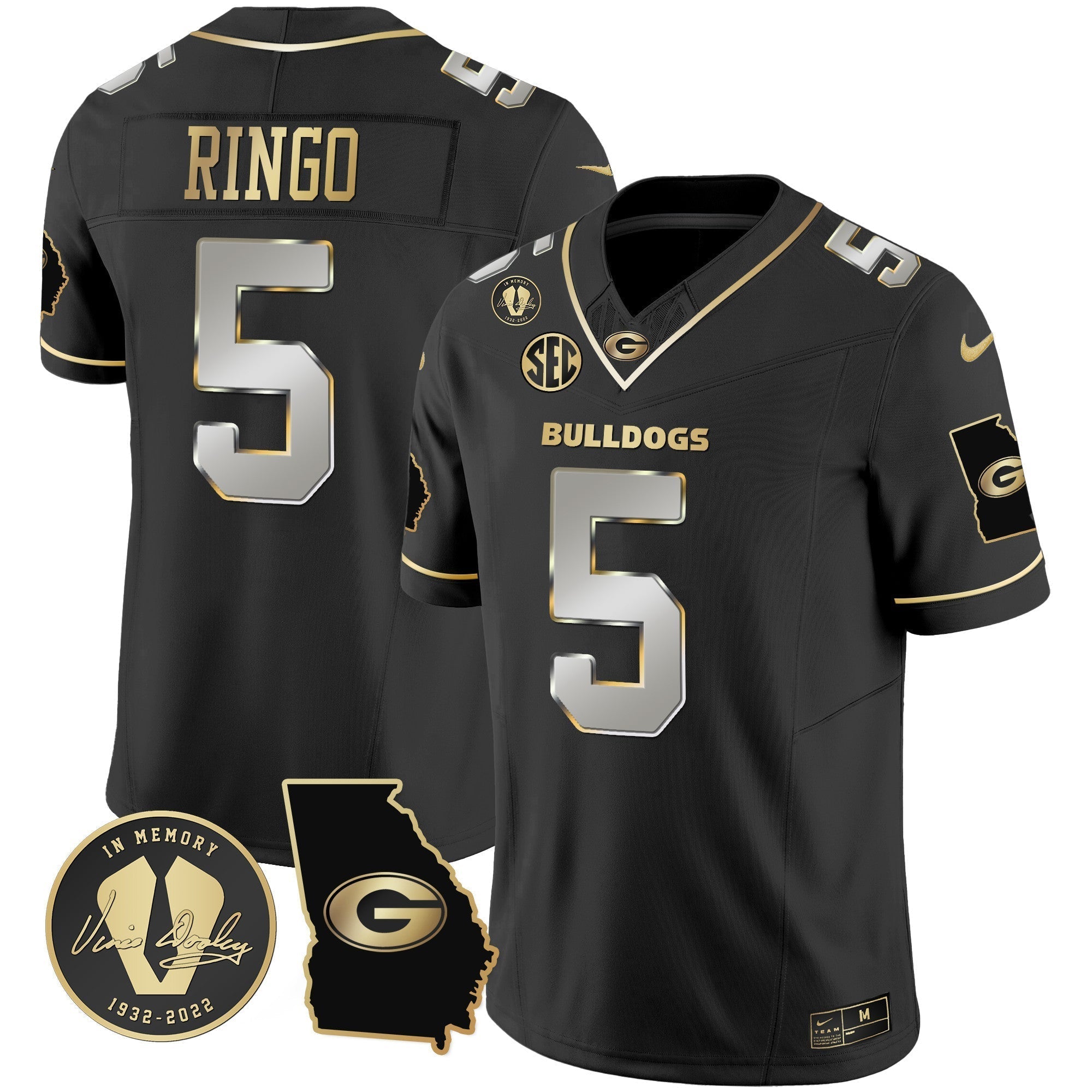 Men Georgia Bulldogs 2024 Vapor Jersey V3 - Georgia Map - All Stitched