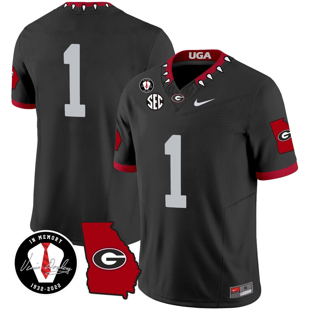 Men Georgia Bulldogs 2024 Vapor Jersey V3 - Georgia Map - All Stitched