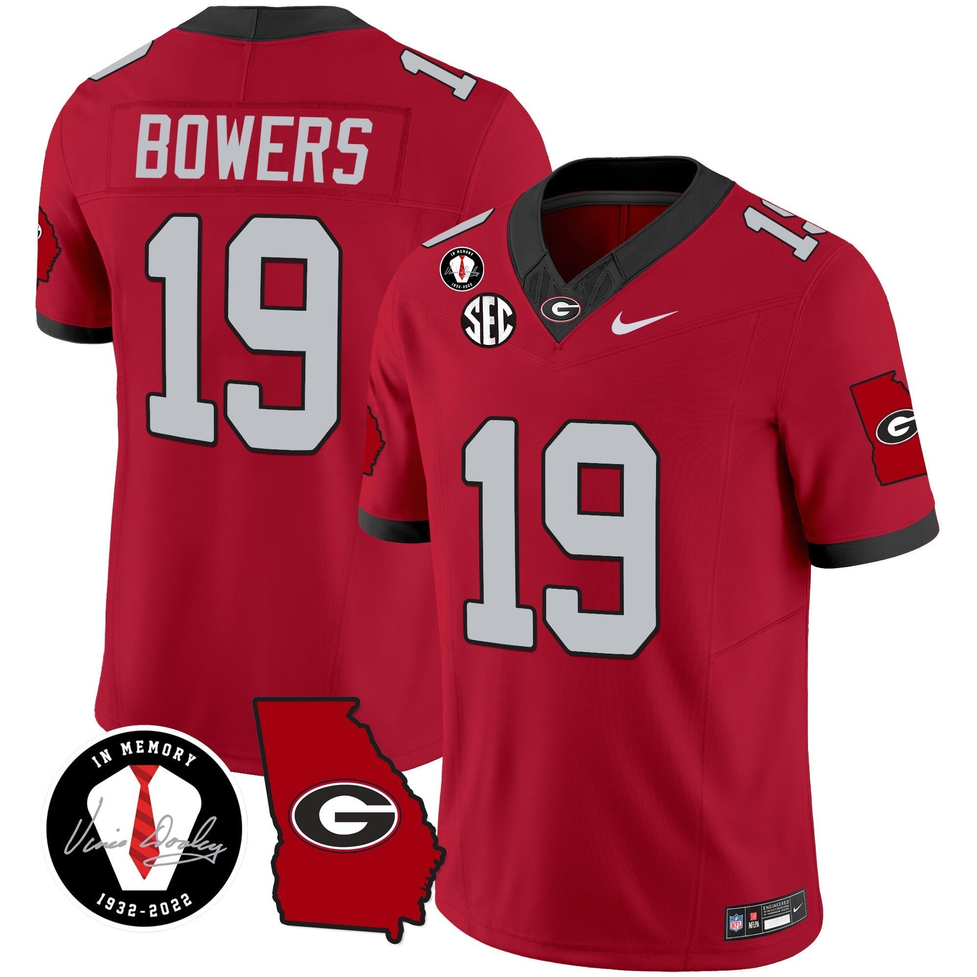 Men Georgia Bulldogs 2024 Vapor Jersey V3 - Georgia Map - All Stitched