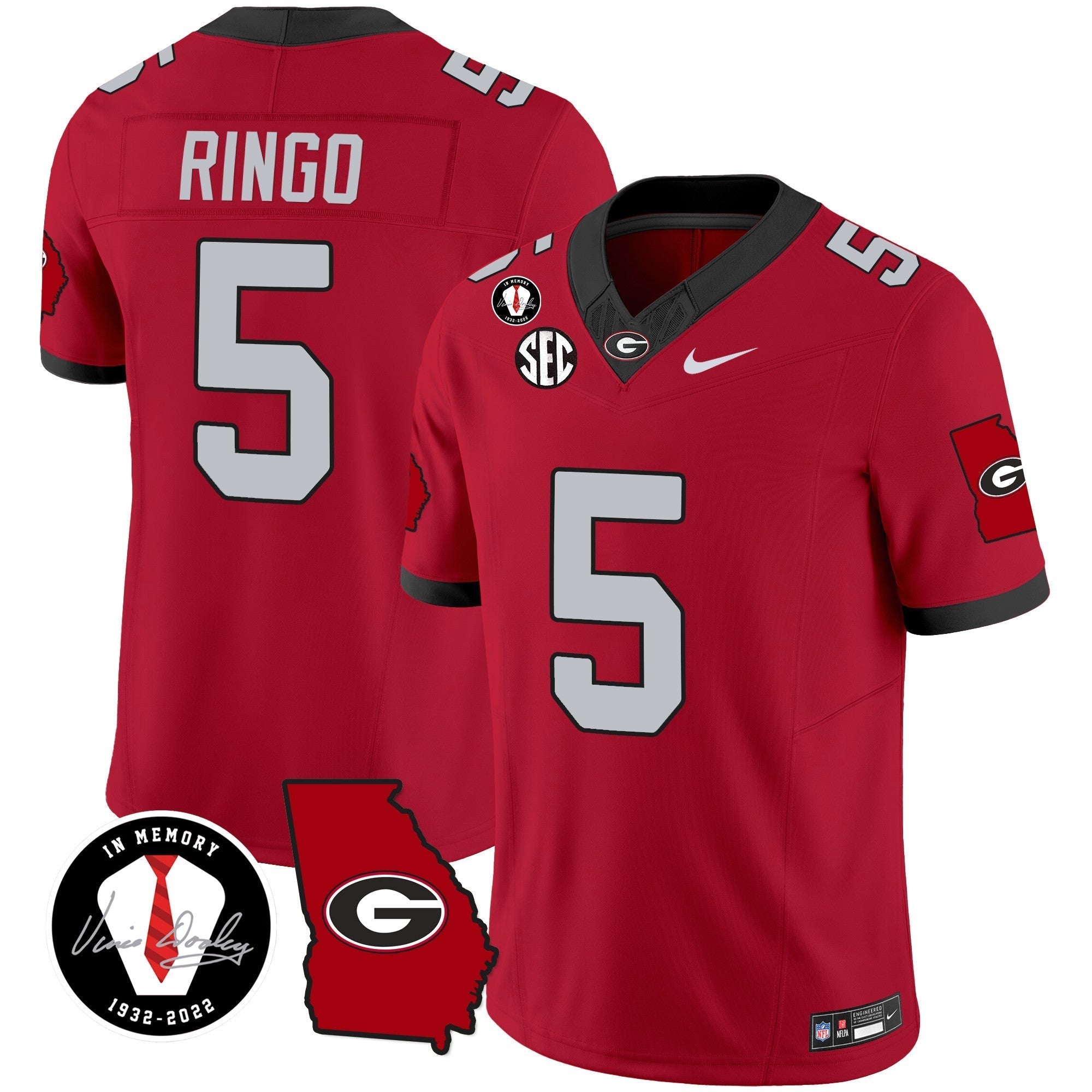 Men Georgia Bulldogs 2024 Vapor Jersey V3 - Georgia Map - All Stitched