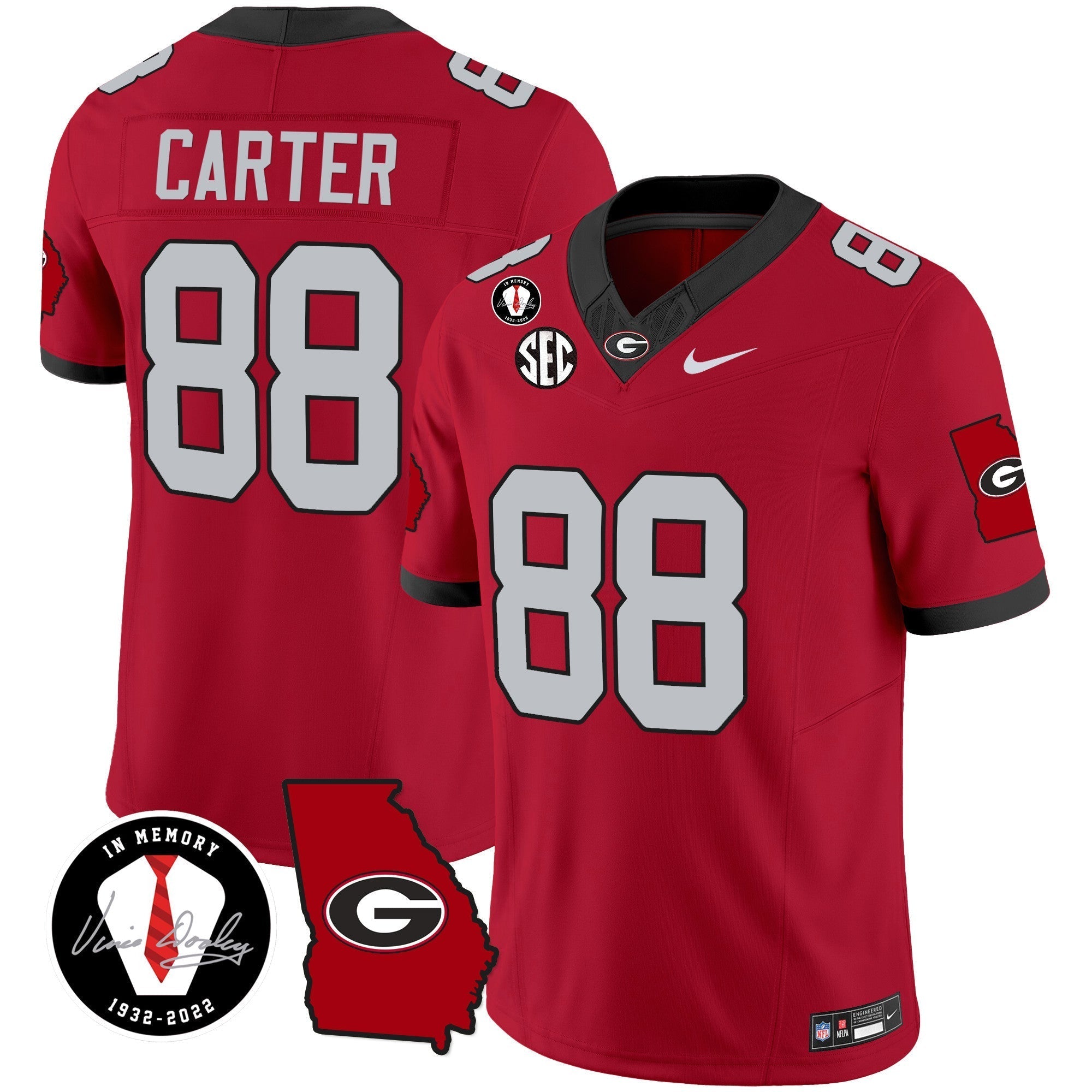 Men Georgia Bulldogs 2024 Vapor Jersey V3 - Georgia Map - All Stitched