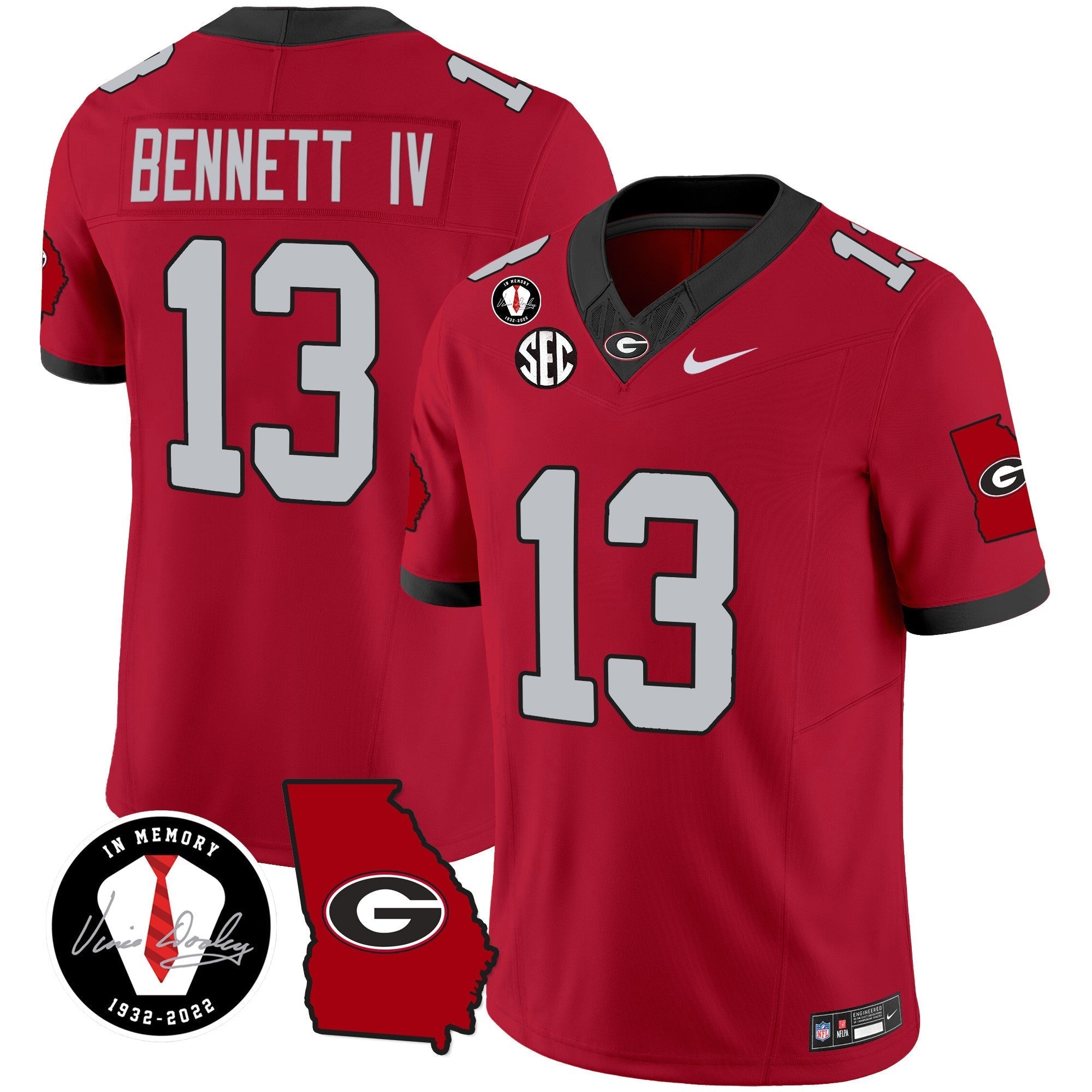 Men Georgia Bulldogs 2024 Vapor Jersey V3 - Georgia Map - All Stitched