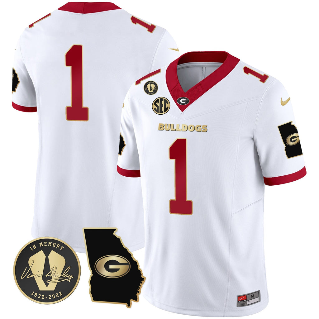 Men Georgia Bulldogs 2024 Vapor Jersey V3 - Georgia Map - All Stitched