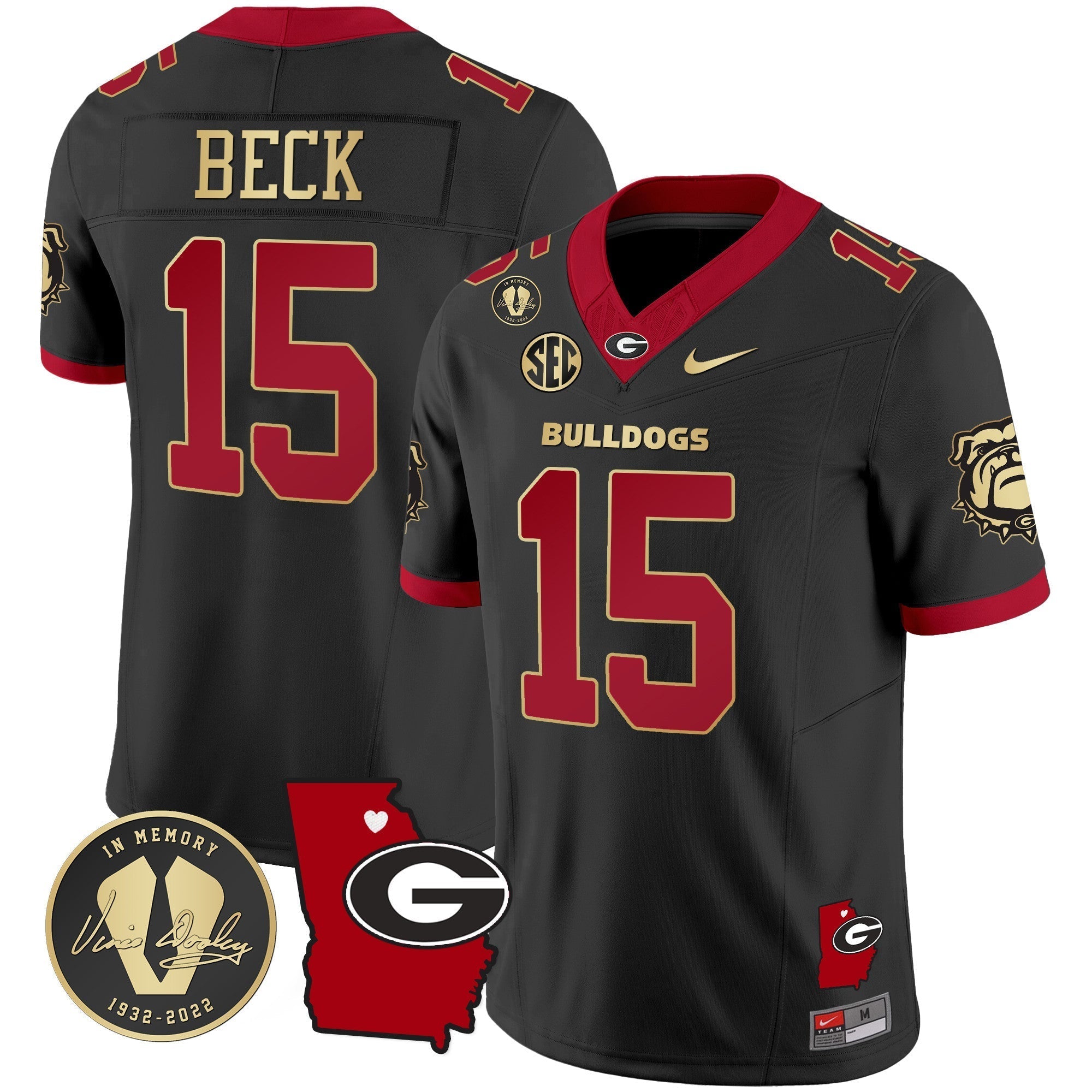 Men Georgia Bulldogs 2024 Vapor Jersey V4 - Georgia Map - All Stitched
