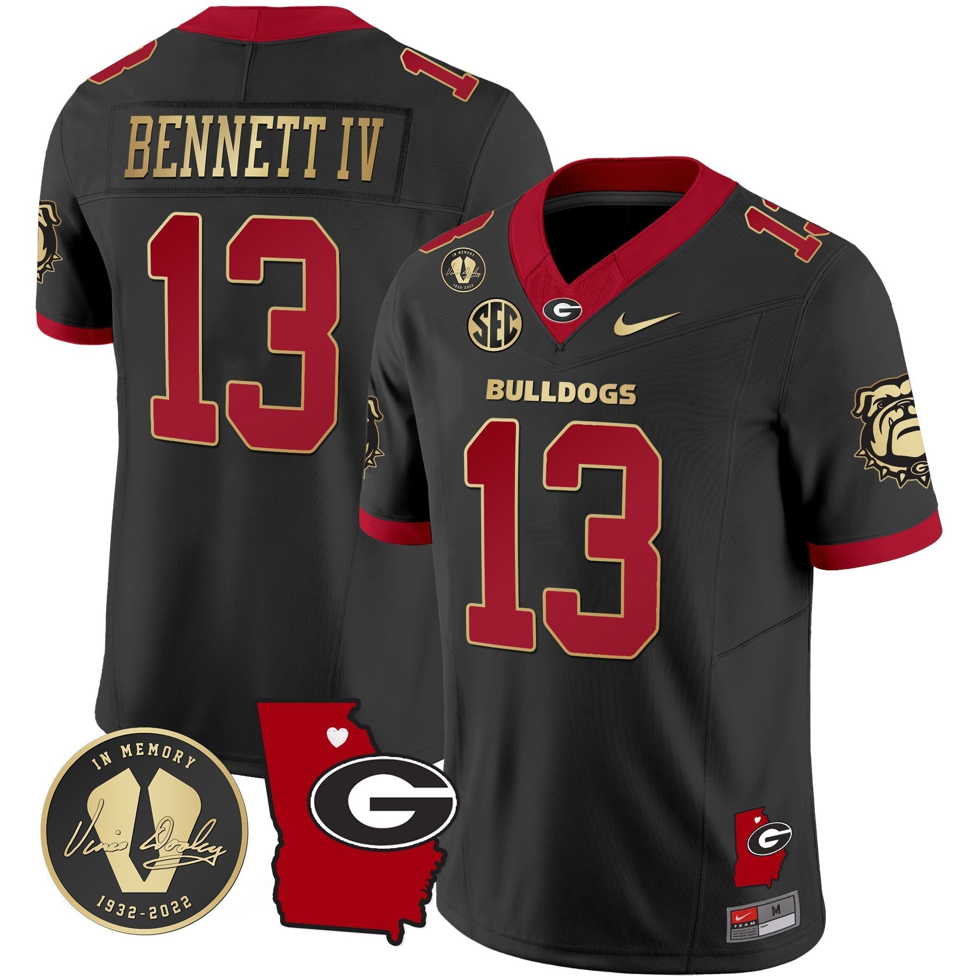 Men Georgia Bulldogs 2024 Vapor Jersey V4 - Georgia Map - All Stitched