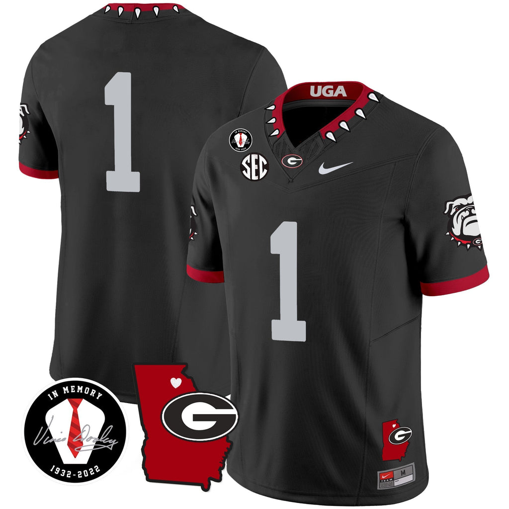 Men Georgia Bulldogs 2024 Vapor Jersey V4 - Georgia Map - All Stitched