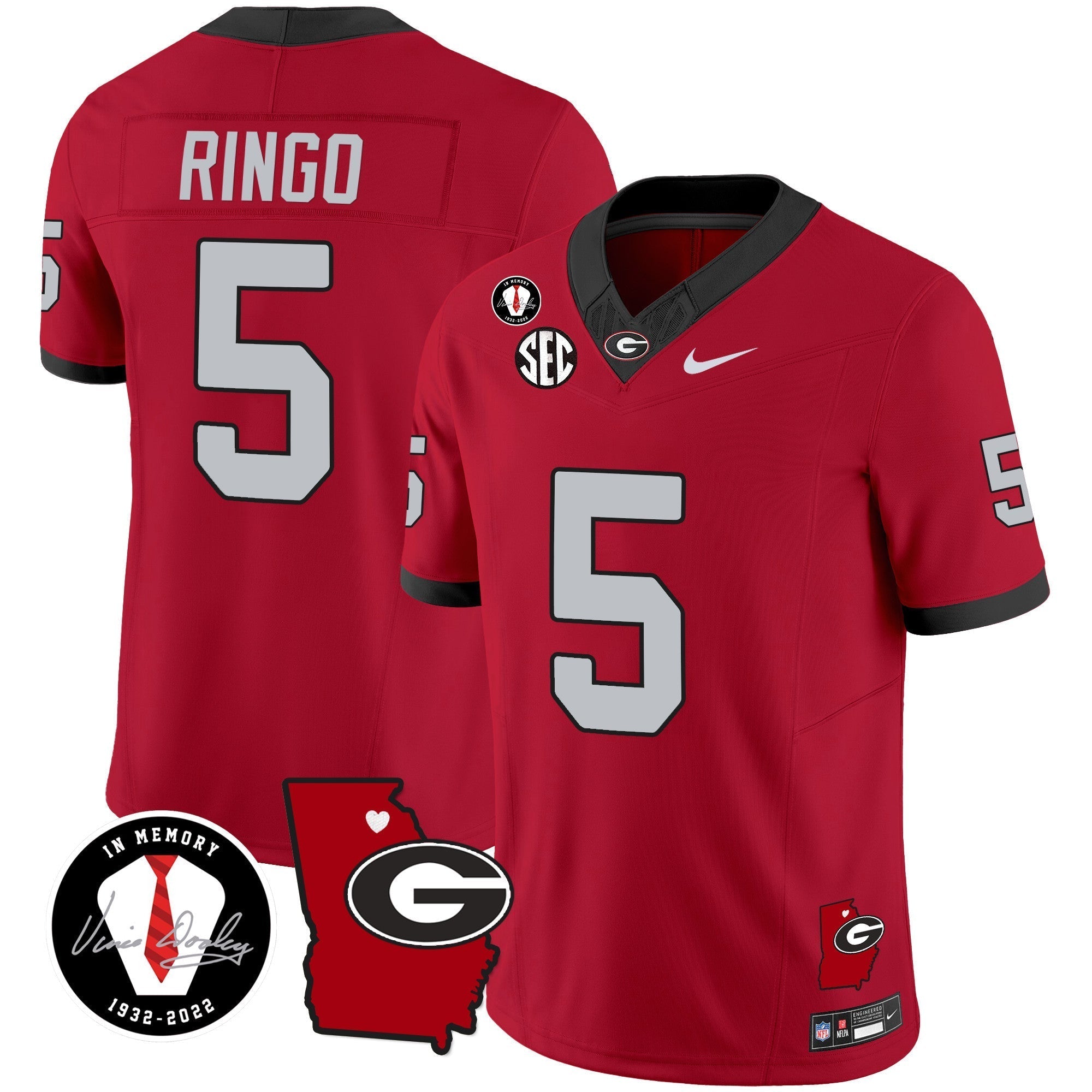 Men Georgia Bulldogs 2024 Vapor Jersey V4 - Georgia Map - All Stitched