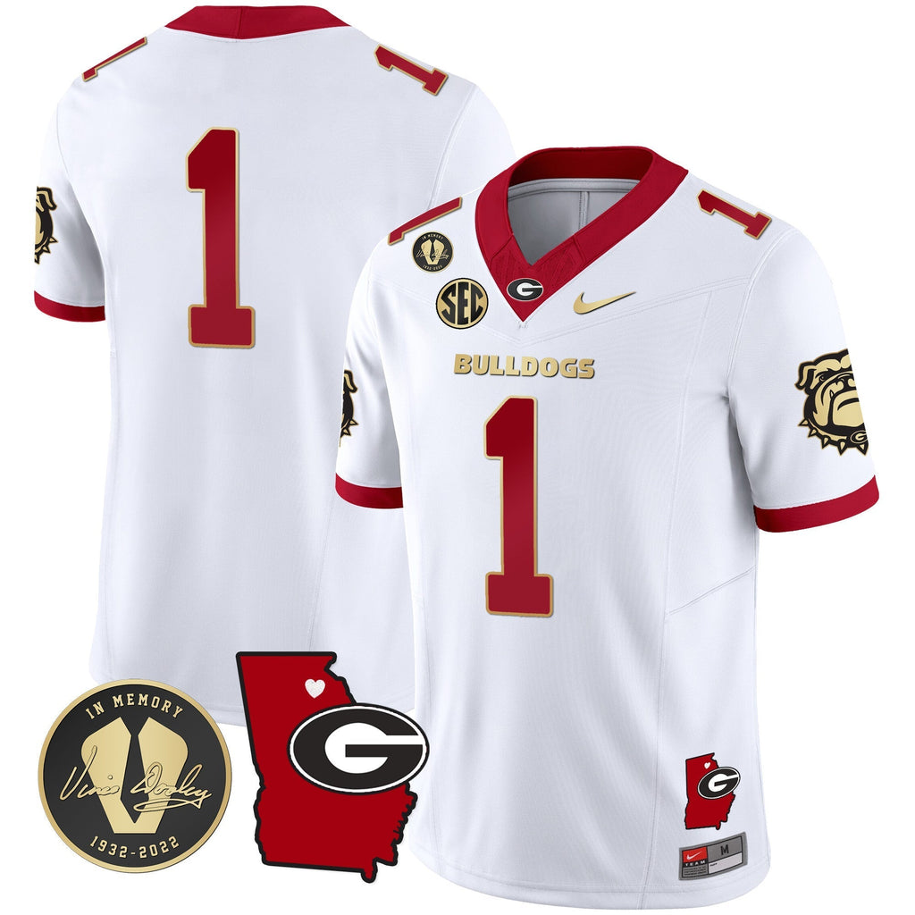 Men Georgia Bulldogs 2024 Vapor Jersey V4 - Georgia Map - All Stitched