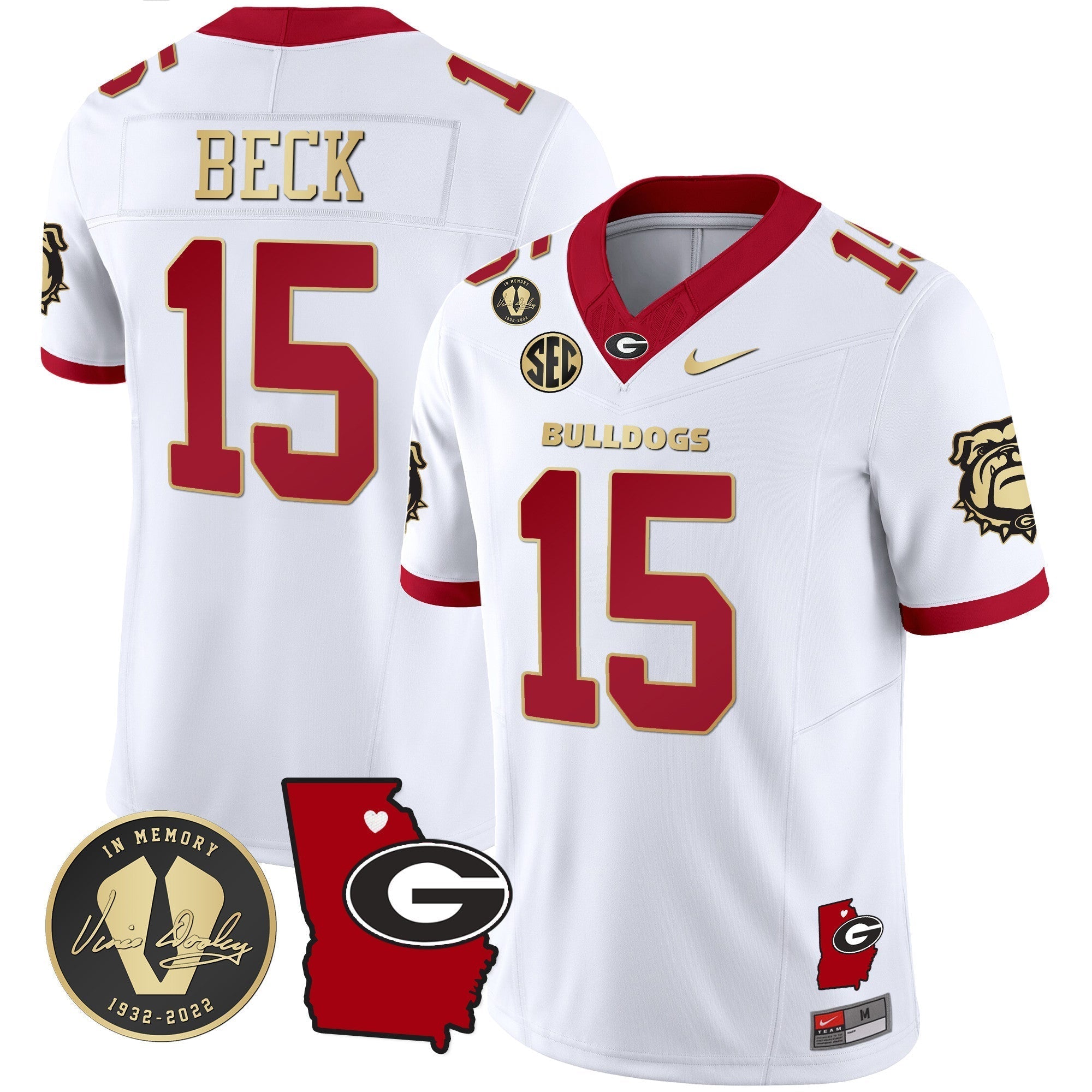 Men Georgia Bulldogs 2024 Vapor Jersey V4 - Georgia Map - All Stitched