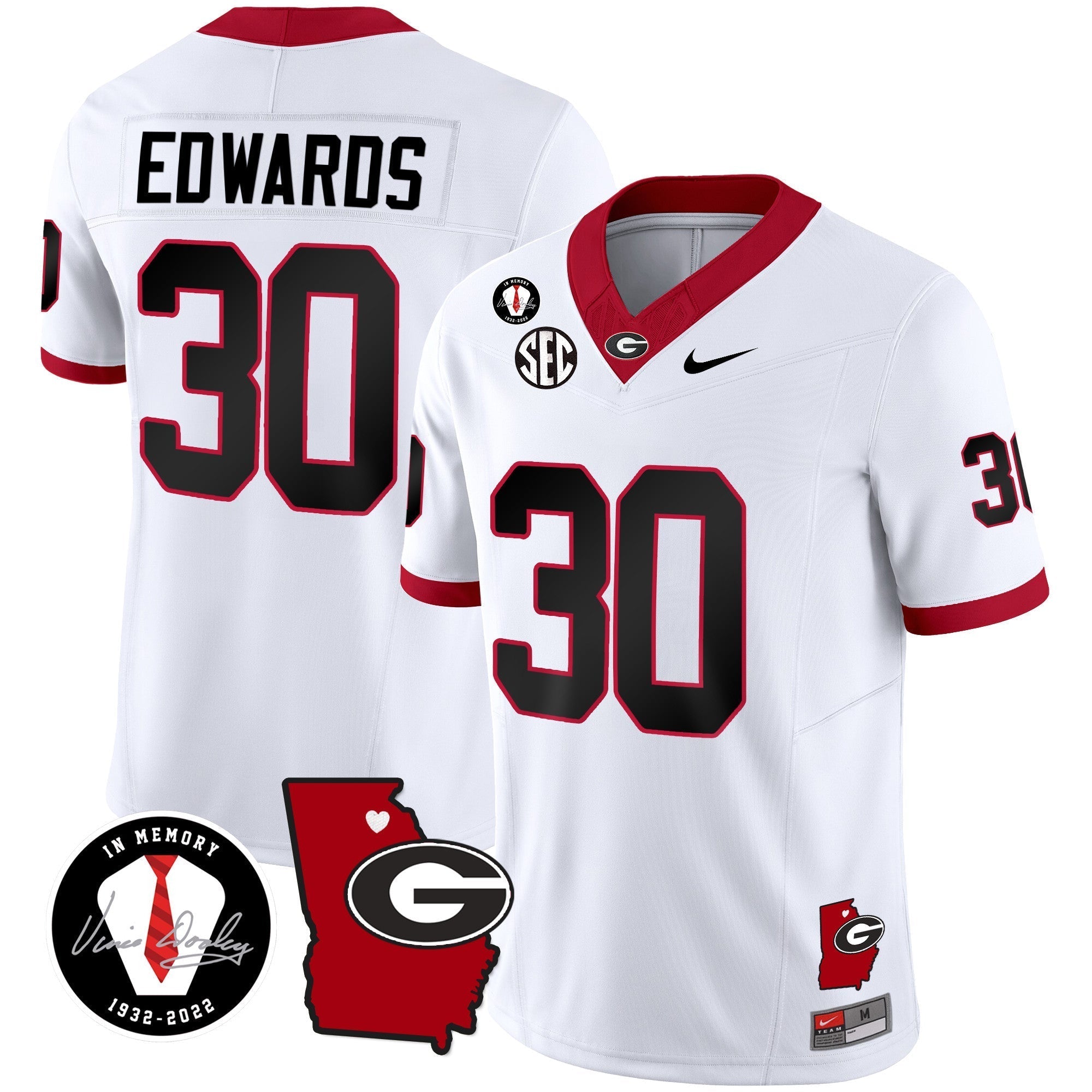 Men Georgia Bulldogs 2024 Vapor Jersey V4 - Georgia Map - All Stitched