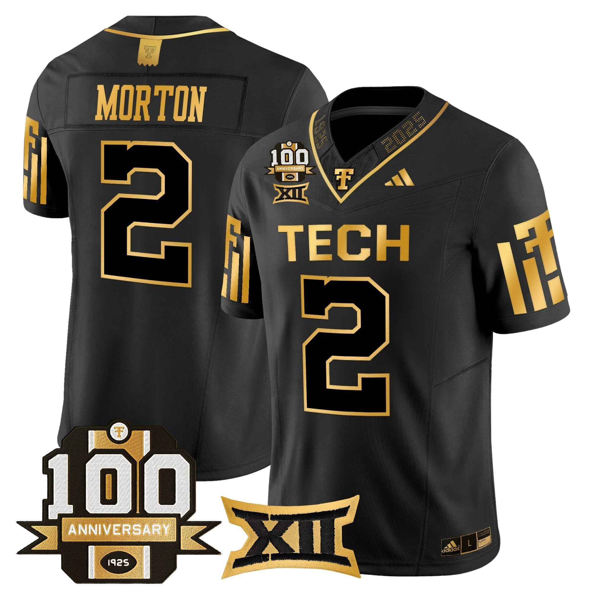 Texas Tech Red Raiders 2025 Gold Vapor Limited Jersey - 100th Anniversary Patch - All Stitched