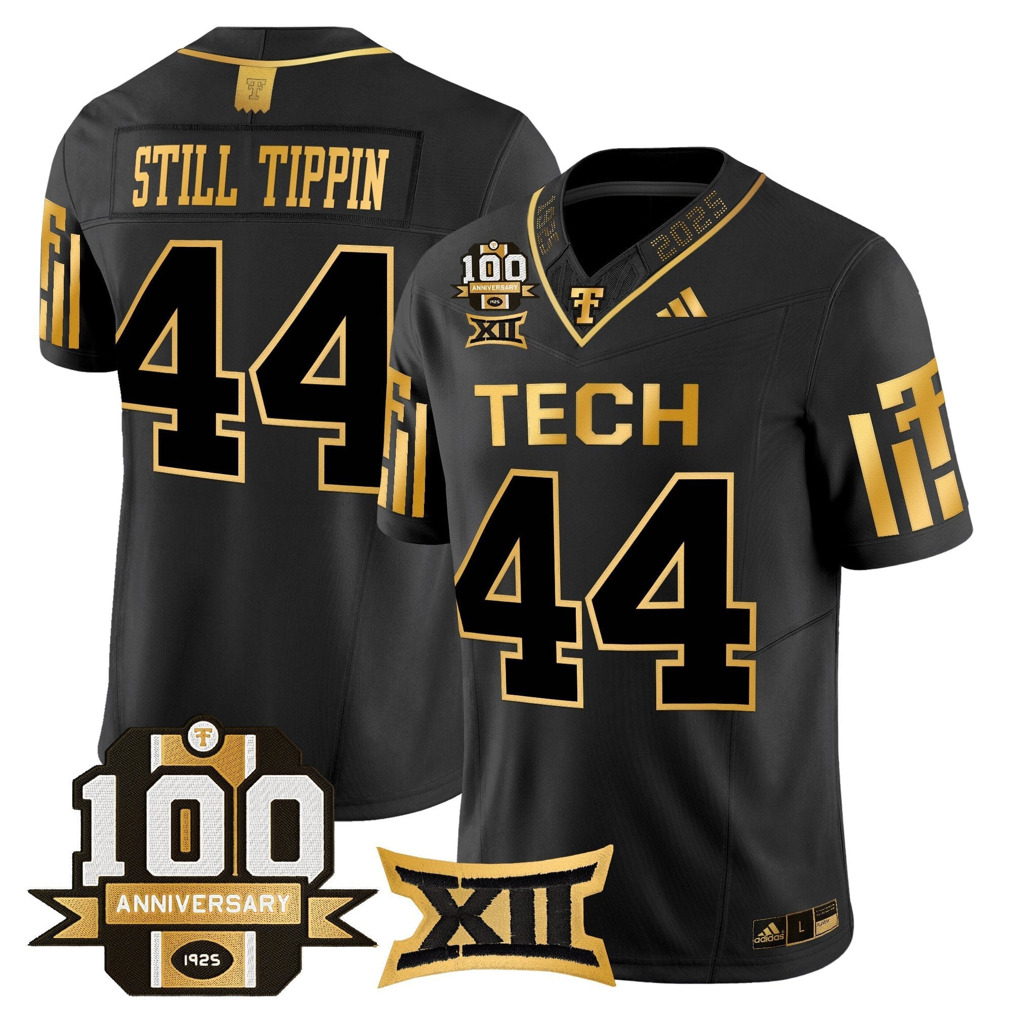 Texas Tech Red Raiders 2025 Gold Vapor Limited Jersey - 100th Anniversary Patch - All Stitched
