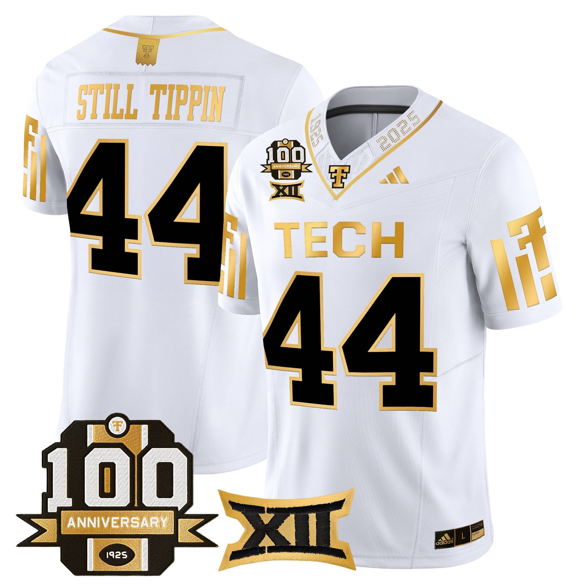 Texas Tech Red Raiders 2025 Gold Vapor Limited Jersey - 100th Anniversary Patch - All Stitched