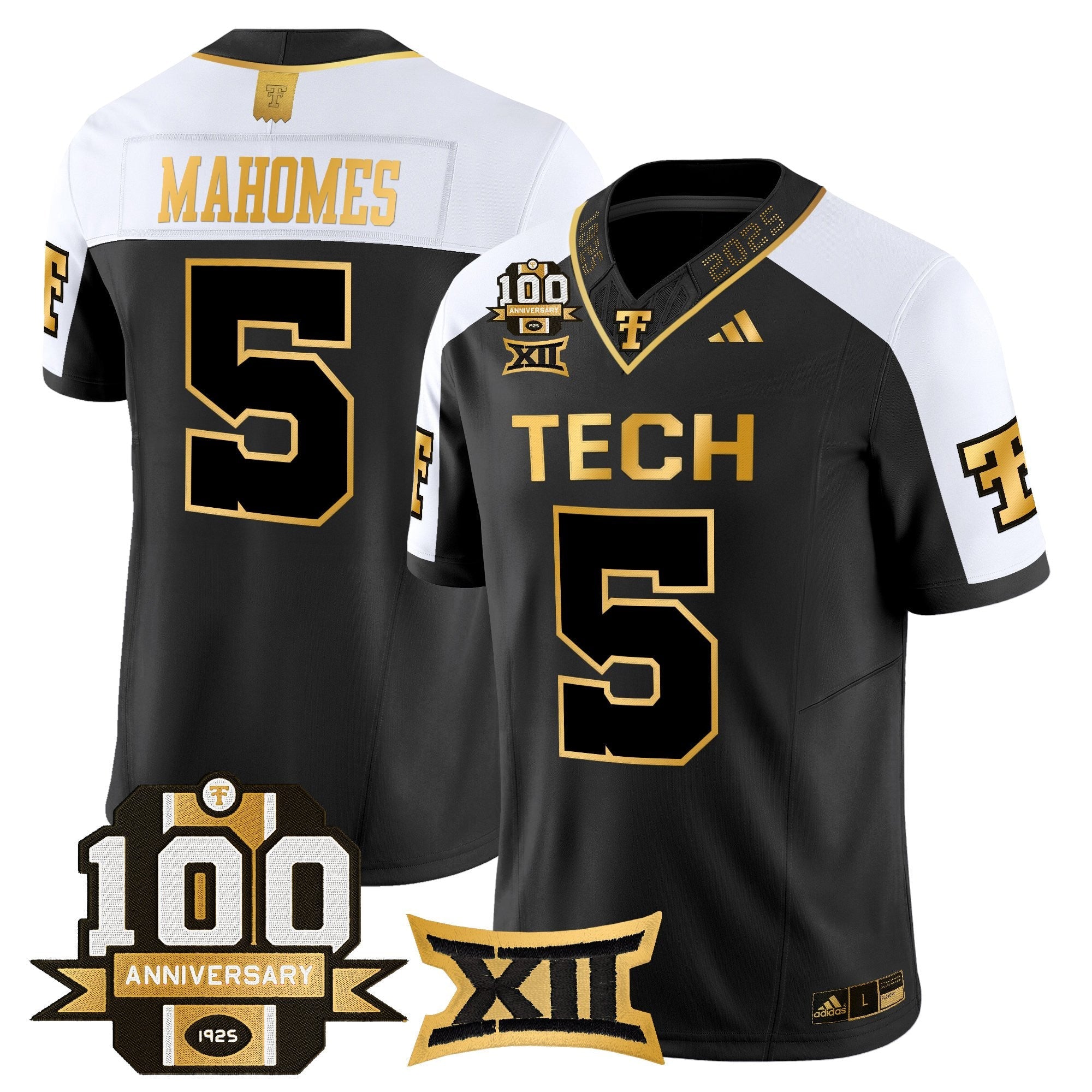 Texas Tech Red Raiders 2025 Gold Vapor Limited Jersey - 100th Anniversary Patch - All Stitched