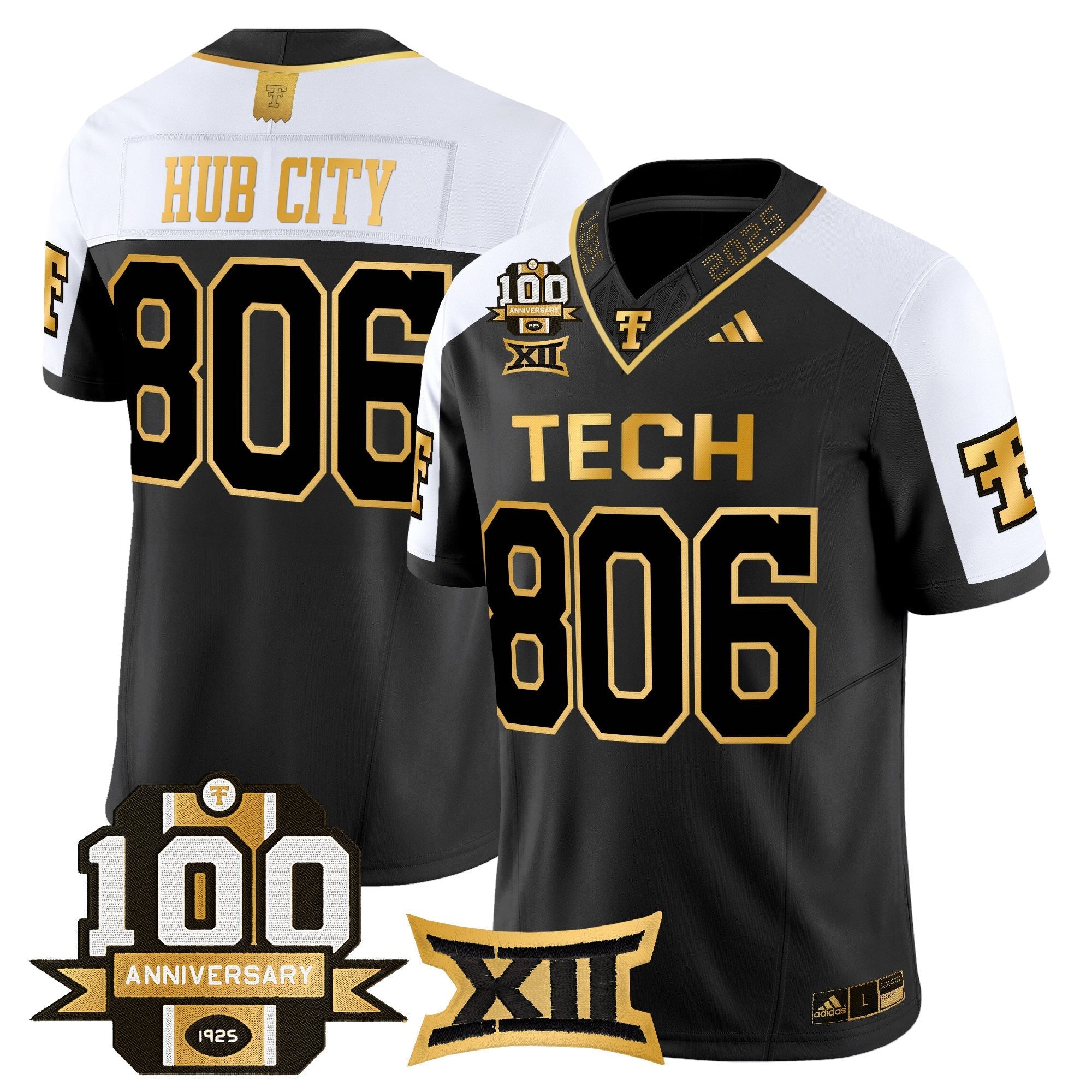Texas Tech Red Raiders 2025 Gold Vapor Limited Jersey - 100th Anniversary Patch - All Stitched