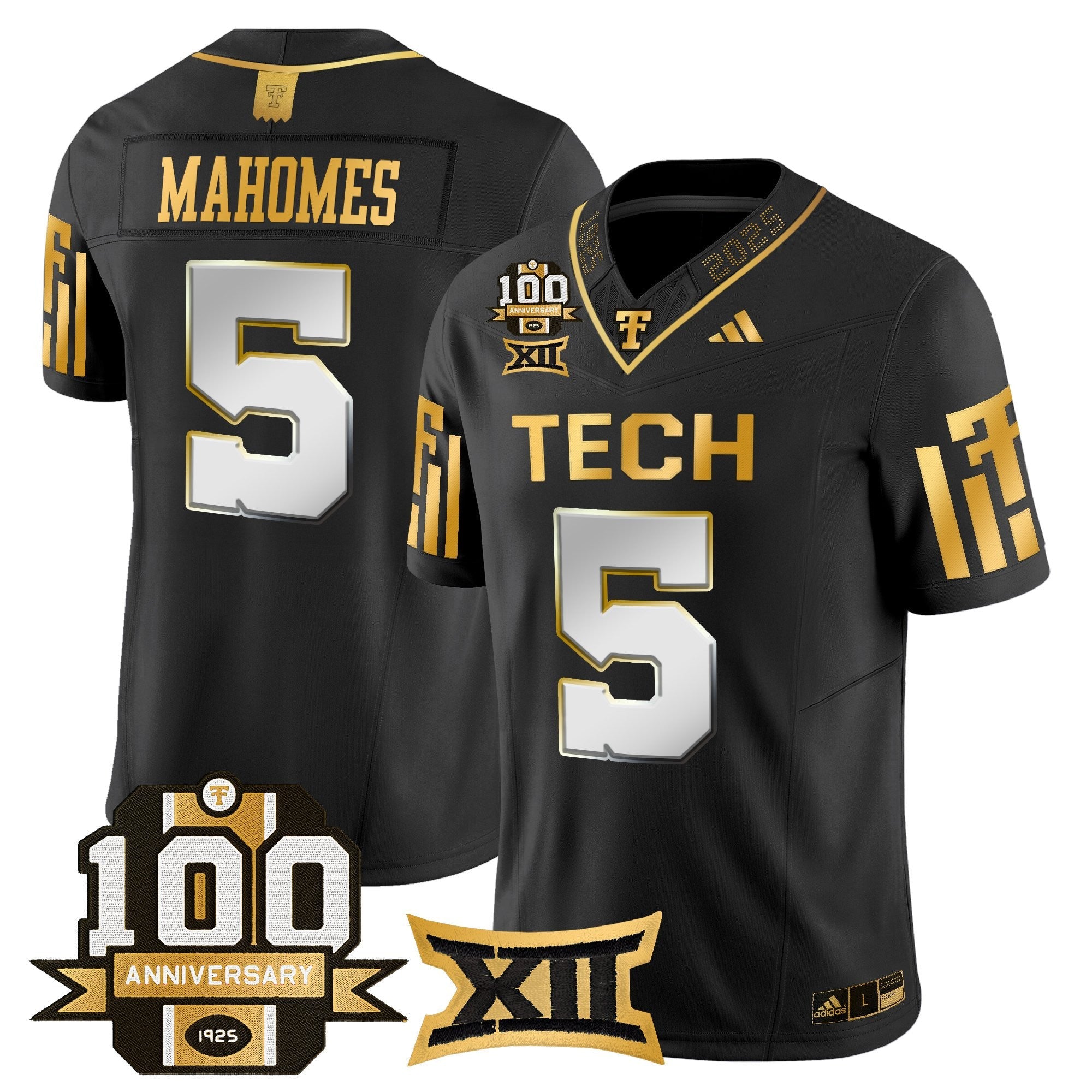 Texas Tech Red Raiders 2025 Gold Vapor Limited Jersey - 100th Anniversary Patch - All Stitched
