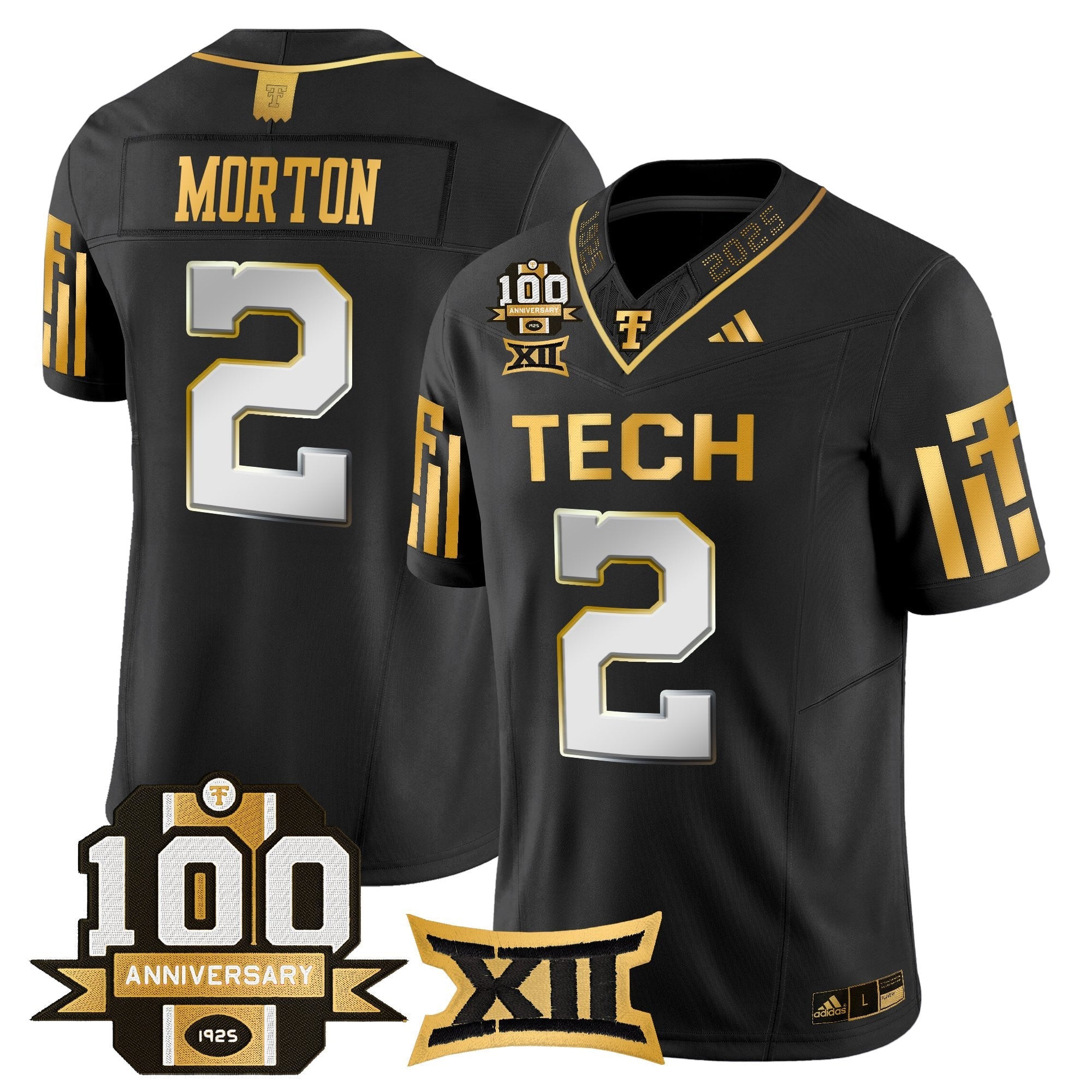 Texas Tech Red Raiders 2025 Gold Vapor Limited Jersey - 100th Anniversary Patch - All Stitched