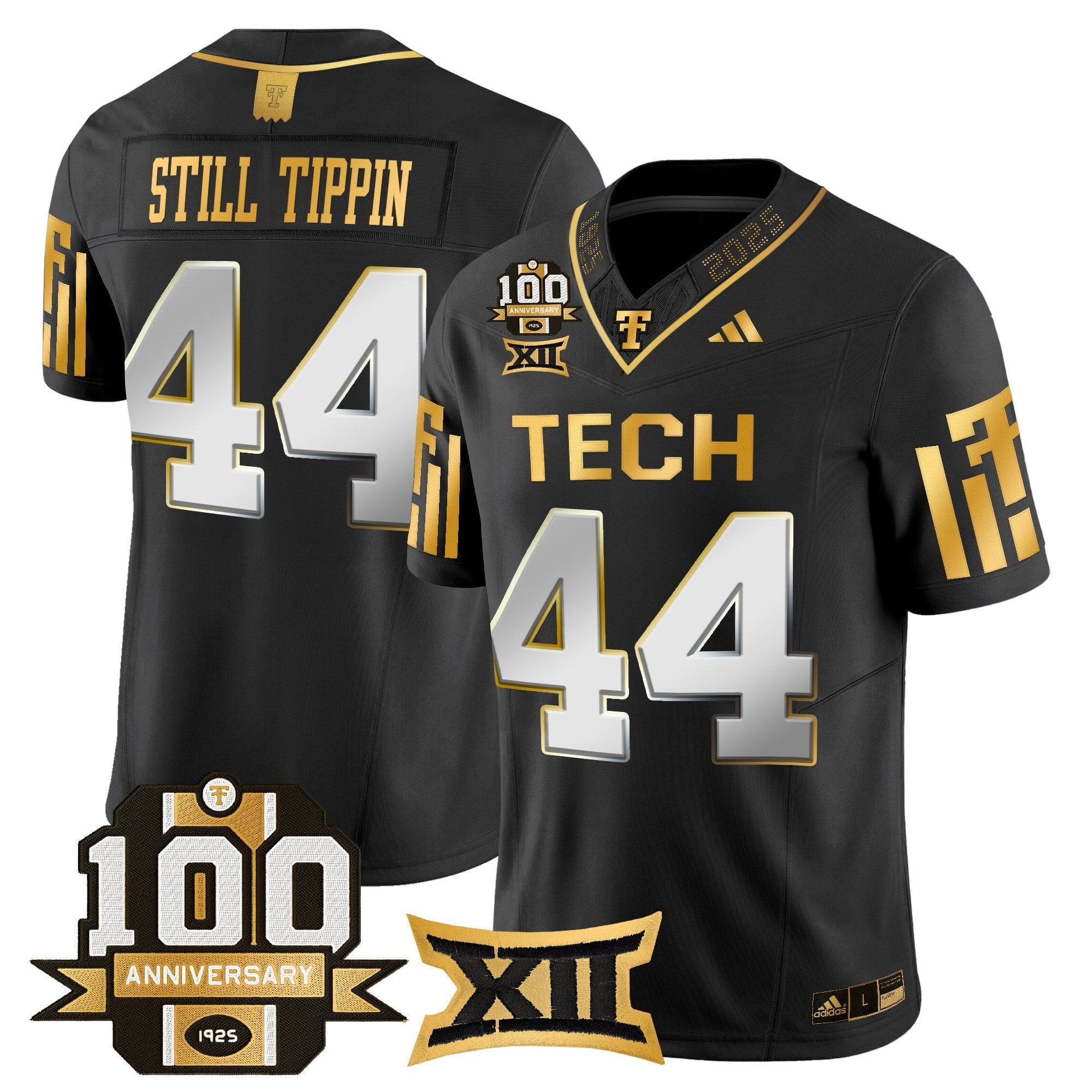 Texas Tech Red Raiders 2025 Gold Vapor Limited Jersey - 100th Anniversary Patch - All Stitched