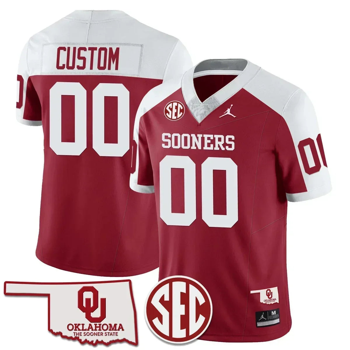 Custom Oklahoma Sooners 2024 SEC Patch Vapor Premier Limited Jersey - All Stitched