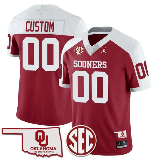 Custom Oklahoma Sooners 2024 SEC Patch Vapor Premier Limited Jersey - All Stitched
