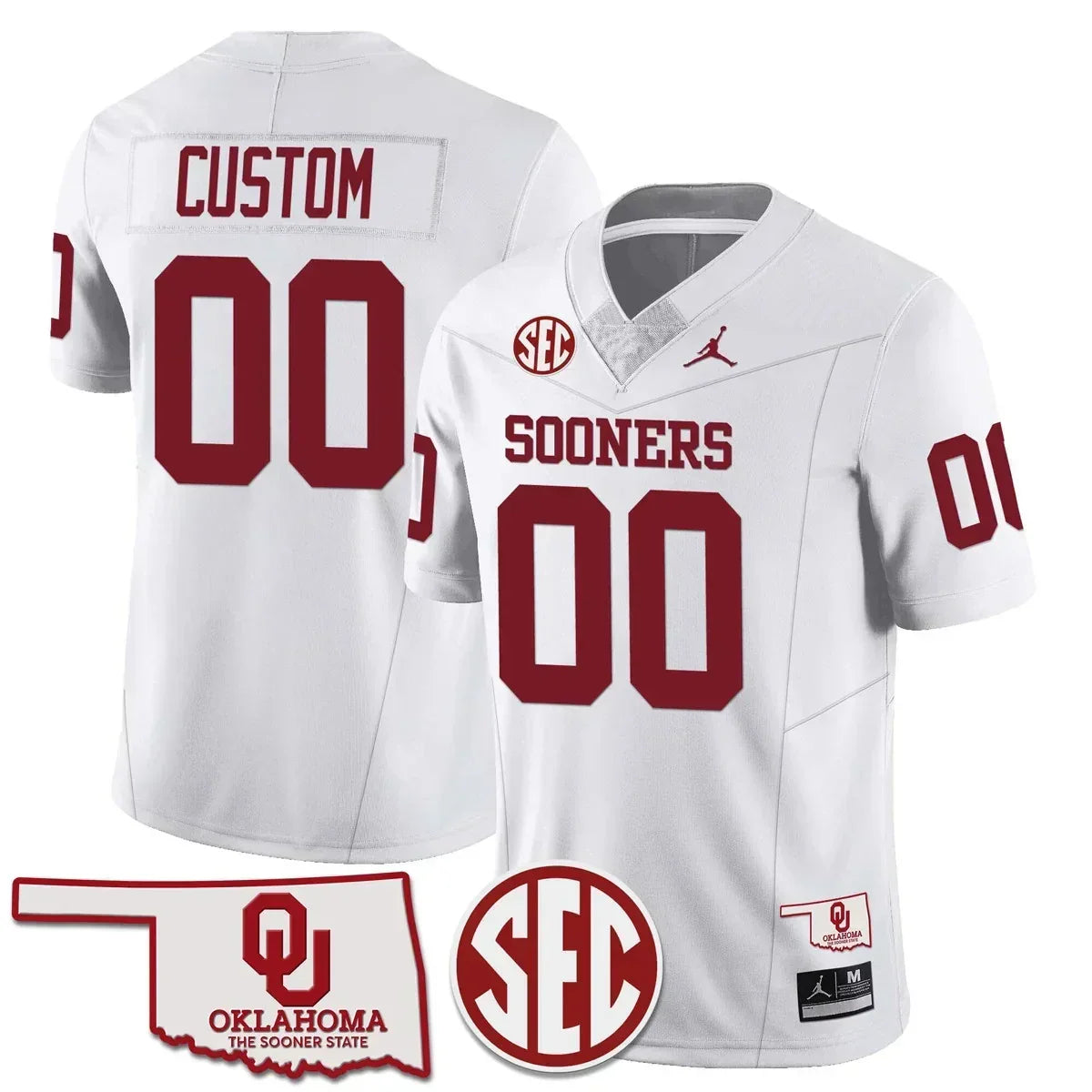 Custom Oklahoma Sooners 2024 SEC Patch Vapor Premier Limited Jersey - All Stitched