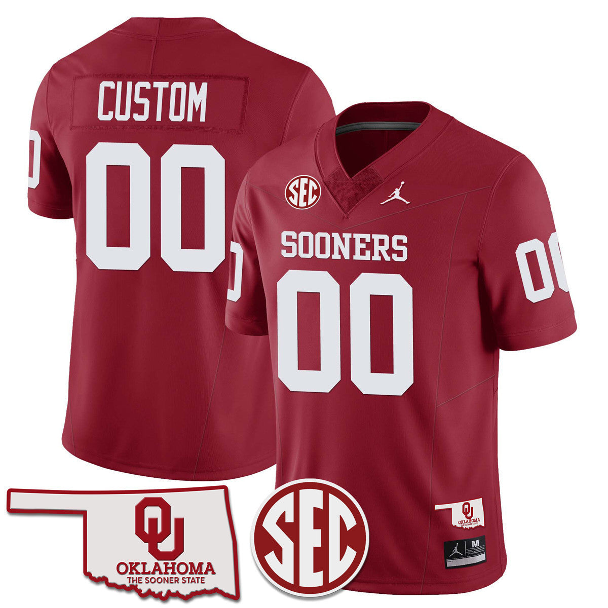 Custom Oklahoma Sooners 2024 SEC Patch Vapor Premier Limited Jersey - All Stitched