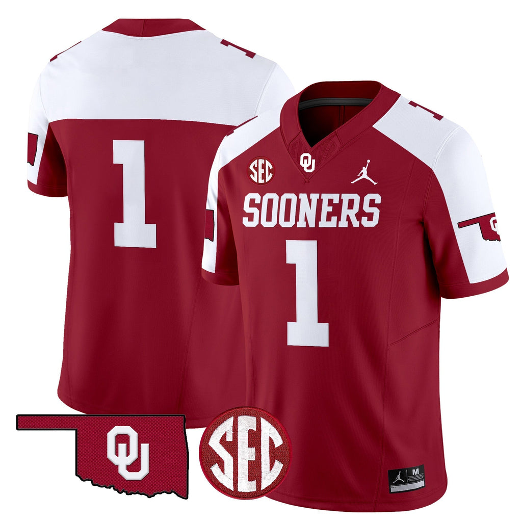 Men Oklahoma Sooners 2024 Vapor Limited Jersey - SEC Patch - All Stitched