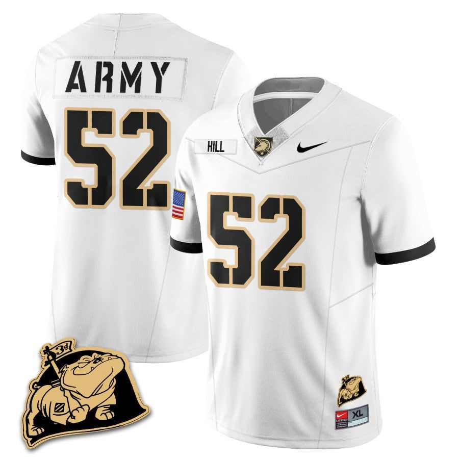 Men Army Black Knights Rocky The Bulldog Patch Jersey - All Stitched