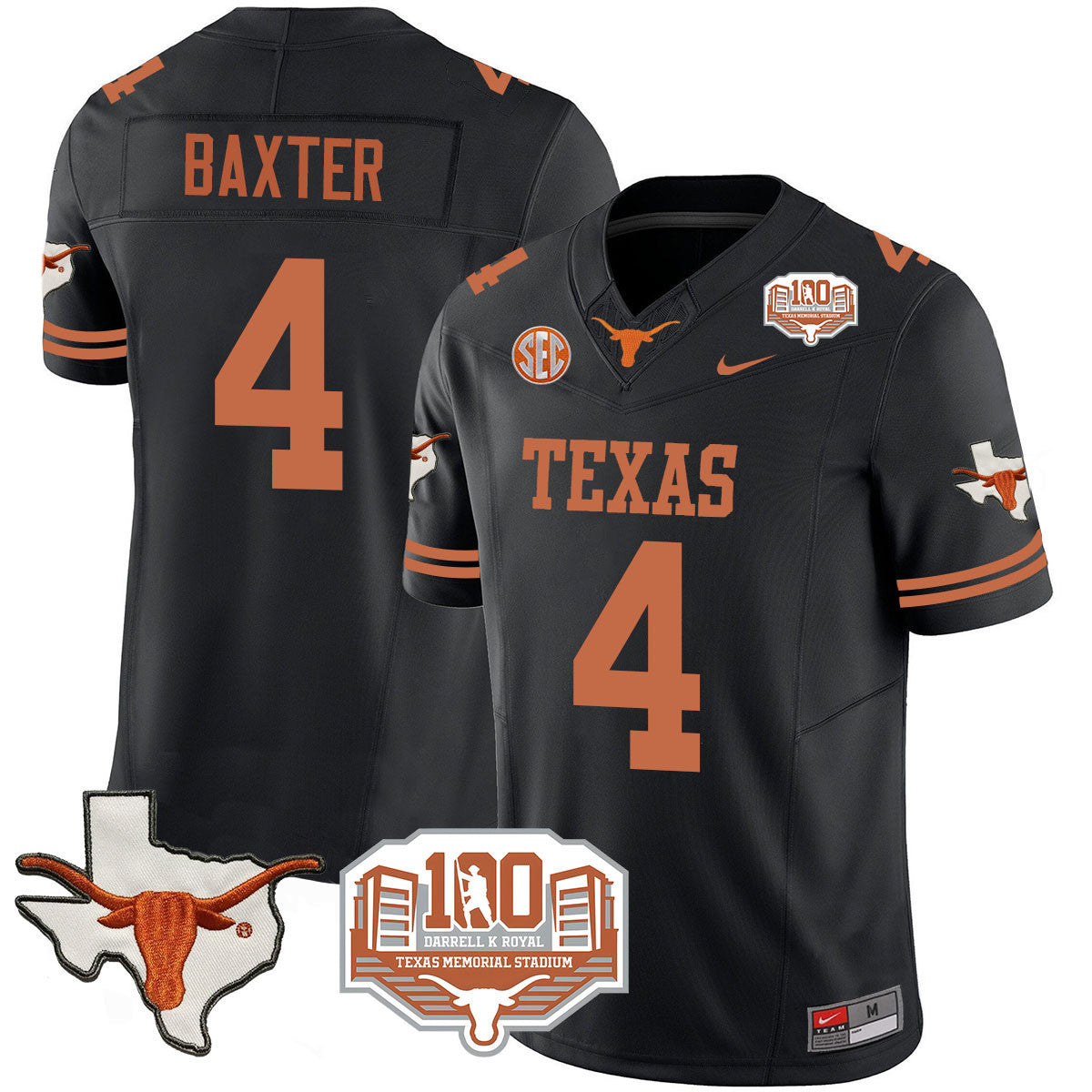 Men Texas Longhorns 2024 Vapor Limited Jersey - 100 years of Darrell K Royal - All Stitched