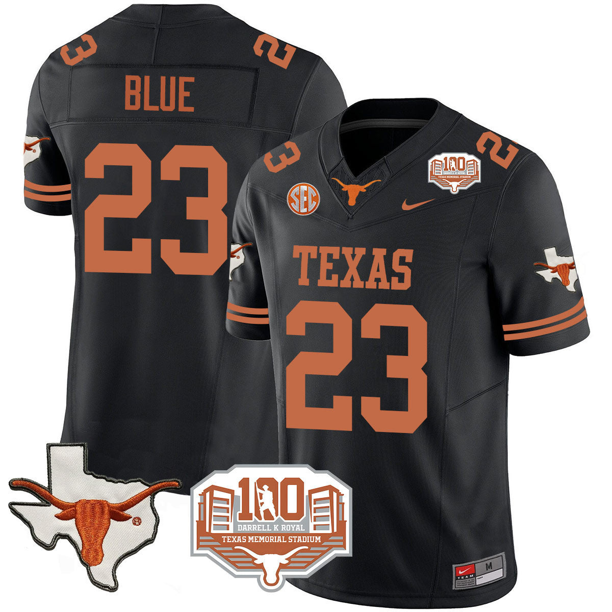 Men Texas Longhorns 2024 Vapor Limited Jersey - 100 years of Darrell K Royal - All Stitched