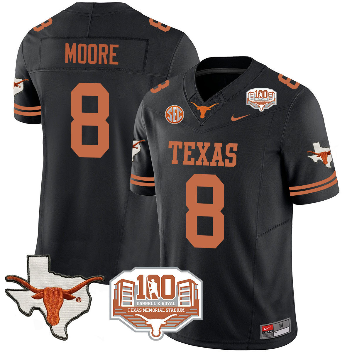 Men Texas Longhorns 2024 Vapor Limited Jersey - 100 years of Darrell K Royal - All Stitched